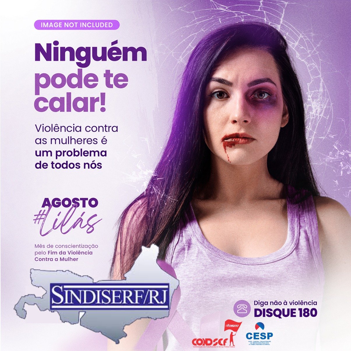 💜 Agosto Lilás é o mês de enfrentamento à violência contra a mulher.