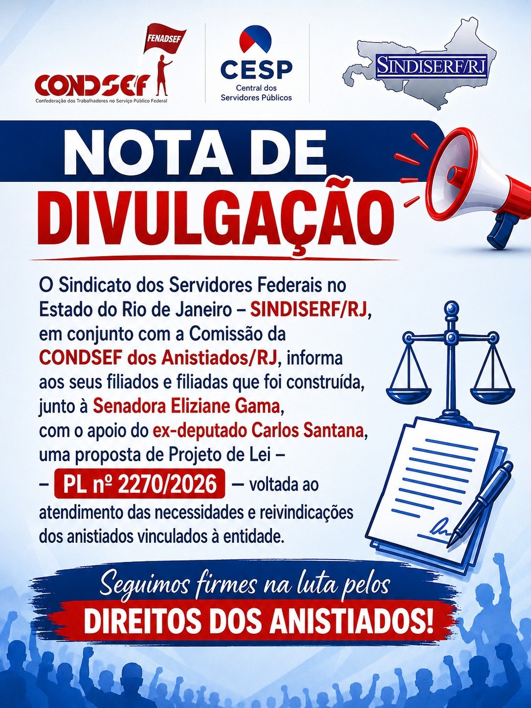 NOTA DE DIVULGAÇÃO – Projeto de Lei (PL) 2270/2026