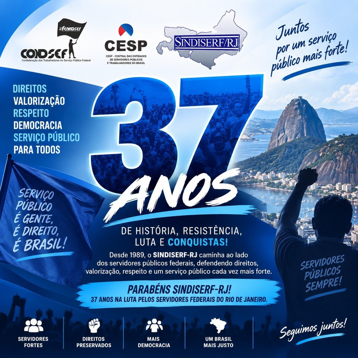 SINDISERF-RJ: 37 anos de história, luta e compromisso com os servidores federais